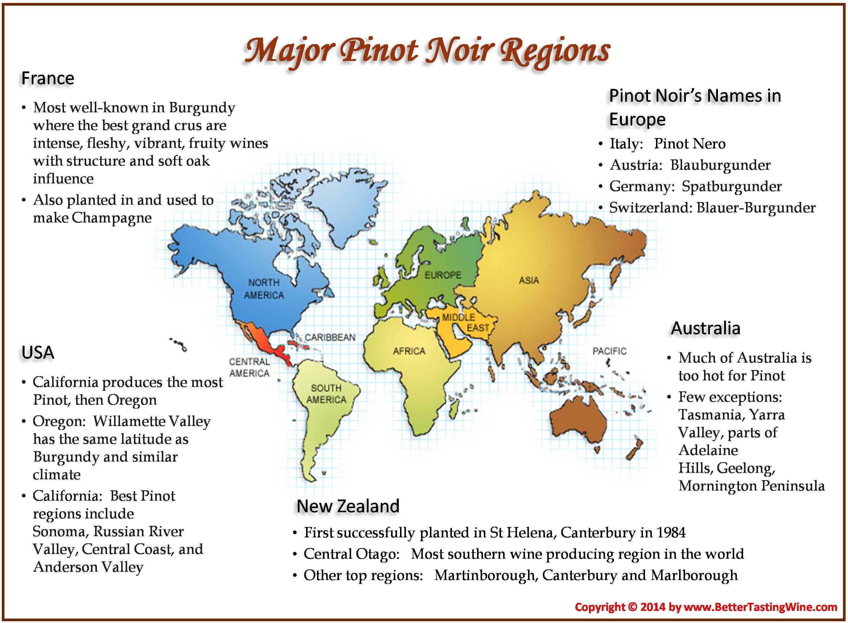 Pinot Noir Region Around the World